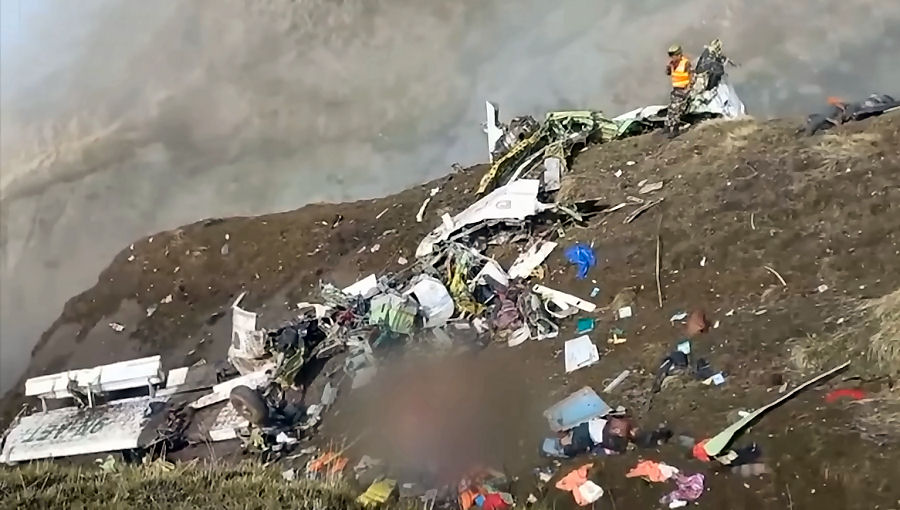 Tara Airlines plane crash site in Nepal's Mustang district