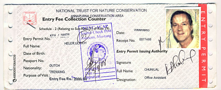 Trekking Permit forAnnapurna Circuit